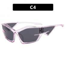 1 Pc Exaggerated Futuristic Technology Y2K Sunglasses New Runway Sunglasses Opposite  Sunglasses - 透明灰灰片 - 查看 10
