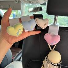 1pc Lovely Heart-Shaped High-Grade Car Seat Back Hook, Multifunctional Car Interior Storage Small Hook, Suitable For Women, Car Seat Backrest