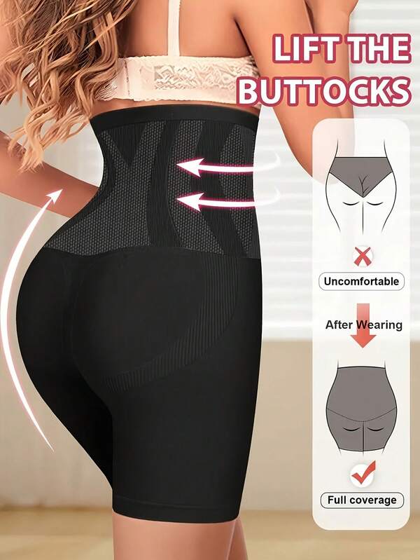 Women's Plus Size High Waist Seamless Shaping Tummy Control Underwear XL-5XL Soft Elastic Fit Comfortable Butt Lift Panties For Everyday Wear And Postpartum Recovery