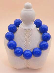 1 chiếc vòng cổ hạt cườm cỡ lớn phong cách Bohemian, thiết kế tối giản phóng đại dành cho phụ nữ, tiệc tùng và tụ họp, có sẵn màu hồng, đỏ tía, xám, xanh lam, xanh lá cây, vàng, tím, đen - vòng cổ - Xem 24