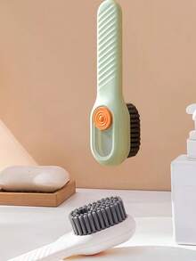 1 件可悬挂软毛清洁刷，带自动液体分配器 - 塑料鞋和洗衣刷，内置孔，方便存放，非常适合运动鞋和家居清洁，鞋清洁工具 | 软毛刷 | 耐用塑料刷，鞋清洁剂