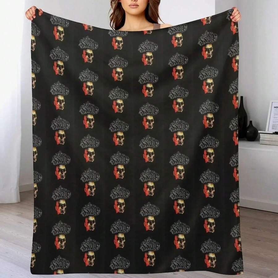 Ricky Boby Throw Blanket Christmas Gifts Fashion Sofas Bed Linens Plush Blankets - Black - View 1