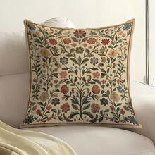 1pc Super Soft Short Plush Pillow Cover, Vintage Elegant Medieval Botanical Pattern (Vintage Style), Suitable For Home Decor, Back To School Gift, Multipurpose Decorative Pillow Cover, Double-Sided Printed Pillow Cover (Pillow Insert Not Included) - Multicolor - View 2
