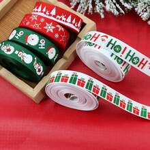 5 Yardas de Cinta Decorativa Navideña, Cinta con Tema de Muñeco de Nieve, Manzana Navideña para Envolver Regalos, Cinta para Envolver Regalos Navideños, Adecuada para Artículos Decorativos de Regalo de Navidad