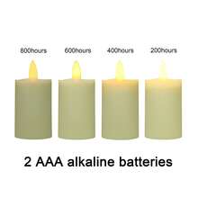 MAX. 800 ore, 2 lumini votivi a LED a batteria AAA, lumino decorativo con telecomando (batterie non incluse)