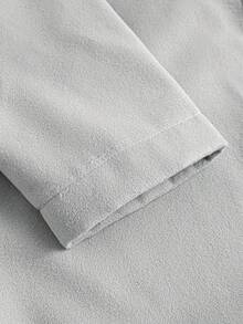 男士时尚经典个性纯色双面柔软耐用面料斜插口袋前短后长设计连帽，适合休闲、时尚、经典、百搭、简约外出、通勤、街头风格，新款冬季长袖长款连帽外套 - 灰色 - 查看 5