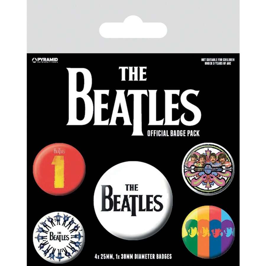 The Beatles Badge Set (Pack Of 4) (Multicoloured) - 100% Mixed - (PM160) - Multicolor - View 1