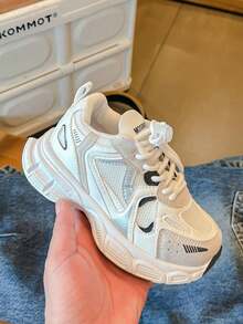 Teenage Girls' Comfortable Lace-Up Sports Shoes, Suitable For Daily Wear, Versatile Contrast Color, Campus Student Shoes, Spring/Autumn - Màu be - Xem 7