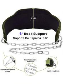 AdooAdii Cinturón Gimnasio con Peso Lastre Cinturón de Inmersión con Cadena Acero Ajustable para y Levantamiento de Pesas 150kg, Cinturón en Gym Casa para Mujer Hombre Sentadilla Musculación Dominadas - 1 - Ver 3