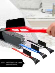1-Pack Detachable 2-In-1 Snow Shovel And Brush Combo - Heavy Duty Winter Automotive Exterior Tool With Ergonomic Handle, Multi-Function Snow Shovel And Ice Scraper, Car Snow Shovel