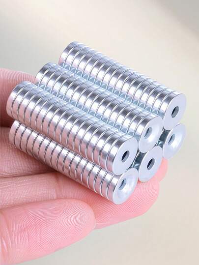 Imán potente con orificios avellanados, base circular compacta y rendimiento - perfecto para herramientas, sujetadores eléctricos, cubiertas protectoras de tornillos, pegatinas de refrigerador DIY, hogares, lugares de trabajo y diversos proyectos