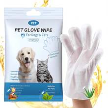 30 Piezas Toallitas Humedas para Perro, Toallitas de Guantes de Aseo para Mascotas de Hipoalergénico, Eliminan Olores, Nutren y Cuidan Pelaje, para Ojos, Glúteos y Cuerpo de Perros y Gatos - 1 - Ver 8