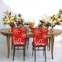 2/4/6pcs Set, Home Decor, Luxury Christmas Pattern Linen Chair Covers, Suitable As Christmas Gift, Christmas Decoration, For Daily Home Decor, Living Room, Dining Room, Garden, Hotel Restaurant Holiday Parties, Washable Polyester Material, Chair Seat Cushion Covers