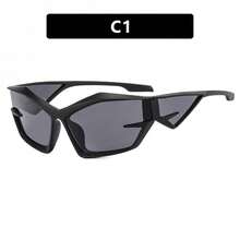 1 Pc Exaggerated Futuristic Technology Y2K Sunglasses New Runway Sunglasses Opposite  Sunglasses - 透明灰灰片 - 查看 6