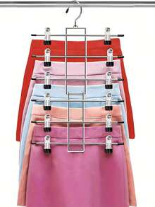 六层360°旋转裙架，节省空间的带夹子衣架，衣柜收纳架，适用于家庭、办公室、宿舍、旅行、洗衣房 - 彩色 - 查看 2