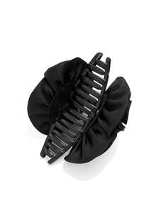 1个女士酒红色缎面亮面褶皱大号双面玫瑰花十字形发夹，优雅甜美的校园风，适合派对、舞蹈和户外活动。发爪夹、发夹、发卡、发夹、发卡、发夹、发卡、发夹、发卡、发夹、发卡、发夹、发卡、发饰，秋冬季女士度假必备发饰。 - 黑色 - 查看 5