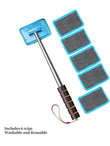 超细纤维挡风玻璃清洁工具 | 可拆卸手柄汽车玻璃雨刮刷，适用于内外玻璃 | 可选2片、4片或6片装清洁布，打造您专属的汽车清洁套装