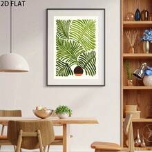 1PC Modern Realistic Art Style Leaf And Plant Oil Painting On Canvas, Wall Art Decoration For Rooms, Corridors, Study Rooms, Bedrooms, Wall Decorations, Autumn Decorations, Cartoon Retro Style Leaf Printed Poster Images(No Frame) - Multicolor - View 9