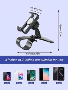 360° Rotating Car Phone Mount – Universal Clip-On Holder For Dashboard & AC Vent, Adjustable Grip, 1-Hand Operation – Fits All Smartphones, Car Navigation Clip-On Phone Holder