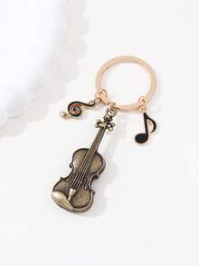 1 szt. Metalowy brelok w kształcie skrzypiec, ozdobny brelok do kluczy dla przyjaciół, prezent, akcesoria samochodowe, zawieszka do torby, szkoła, urocze gotyckie smycze do torebek Y2k z uchwytem na identyfikator, akcesoria samochodowe, zawieszki do torebek