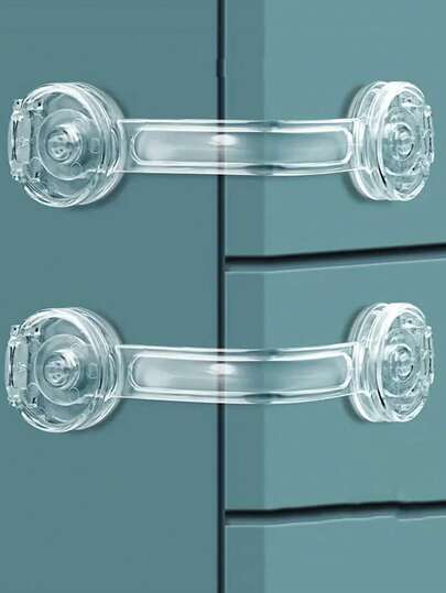 5 piezas Cerraduras de transparentes de material duradero, cerraduras de multiusos para cajones, refrigeradores, baños, inodoros, cómodas, gabinetes a prueba de agua, cerraduras para puertas de refrigeradores y gabinetes, decoraciones para el hogar, protección de muebles