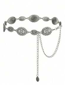 TOPACC Western Metal Concho Belt For Women Cowgirl Chain Belts For Dresses Jeans Country Concert Outfit - 銀色 - 查看 12
