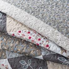 Twin Quilt Bedding Set - Lightweight Bedspreads, 2-Piece Microfiber Reversible Coverlets, Retro Bed Cover, Twin Size All Season Quilts - Grey - Viền tím - Xem 7