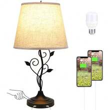 Creative Warm Table Lamp, Bedroom Bedside Lamp, Nordic Solid Wood & Fabric Decor, USB Powered, Bedroom, Study, Airbnb, LED Nightlight - 1 chiếc - Xem 6