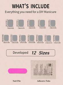 24pcs Glossy Gradient Pink & White Wearable Long Square Full Cover False Nails, Suitable For Women & Girls With 1pc Nail File And 1pc Jelly Gel Press On Nails Nail Supplies - 粉色 - 查看 4