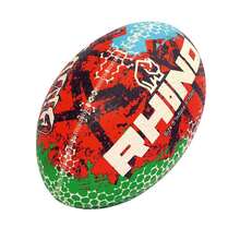 RHINO Graffiti Rugby Ball (Red/Blue/Green) - 100% Mixed - (RD3117) - Red - View 1