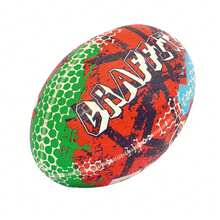 RHINO Graffiti Rugby Ball (Red/Blue/Green) - 100% Mixed - (RD3117) - Red - View 2