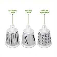 3-In-1 Rotary Cheese Grater & Vegetable Slicer, Mandolin Slicer With Detachable Blades, Built-In Storage Box, Waffle Cutter With Comfort Handle, Strong Suction Base & Nut Chopper, All-In-One Multifunctional Kitchen Gadget - White - View 6