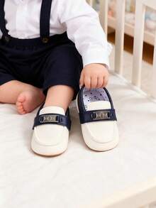 婴儿鞋 男童女童 婴儿运动鞋 非橡胶底 幼儿婴儿床 学步鞋 - 藍白色 - 查看 1