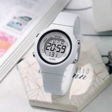 1pc Ladies' LED Disk Silicon Strap Colorful Mori Style Multifunctional Date Week Stopwatch Night Light Alarm Digital Sports Wristwatch Suitable For Men, Women, Teenagers, Students, Couples, Daily Wear