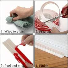 118 pulgadas Protector de esquina de pared flexible de PVC, Tira de borde de plástico autoadhesiva para esquinas de paredes interiores/exteriores, techos, encimeras, pisos, protección de azulejos y decoración para la sala de estar