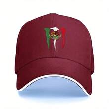 1pc Mexico Flag Baseball Cap - Unisex, Lightweight & Breathable Polyester, Vibrant Emblem Design, Perfect For Travel & All Seasons, Machine - 黑色 - 查看 5