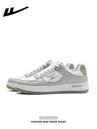 WARRIOR 1 Paar WARRIOR Herren Lässig Schuhe mit dicker Sohle und Schnürung, weiche Sohle, Outdoor Flache Schuhe, runde Zehenkappe, niedriger Absatz, rutschfest, einfarbig, elegant, weiche Sohle, Wanderschuhe geeignet für Studentenabschlussfotos, Herren Leder Sneaker mit niedriger Spitze