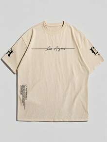 Áo thun ngắn tay nam Zrgoth kiểu dáng thường ngày, đa năng, đơn giản, in họa tiết. - Màu be - Xem 5