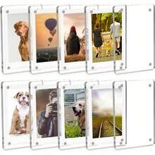 3 إطارات صور مغناطيسية للثلاجة، أكريليك ثنائي الوجه مقاس 9x6 سم لعرض الصور الفورية، مغناطيس ثلاجة DIY، إطارات صور مغناطيسية للحائط، مغناطيس ثلاجة أكريليك، أكياس صور مغناطيسية، عرض المطبخ، ديكور الثلاجة، تصميم بسيط، عرض حديث، مغناطيس عالي الجودة، هيكل قوي، هدية للمتسوقين، ديكور المنزل - شفاف - مشاهدة 1