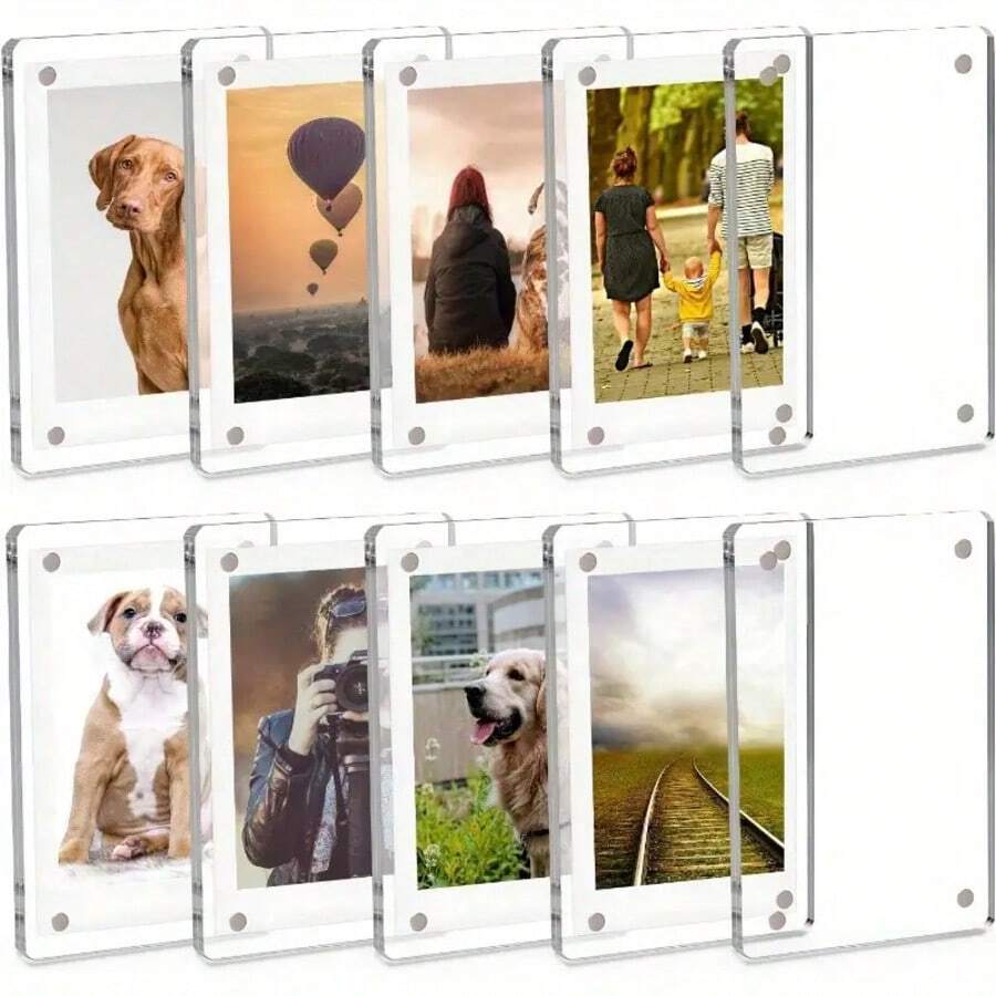 3 إطارات صور مغناطيسية للثلاجة، أكريليك ثنائي الوجه مقاس 9x6 سم لعرض الصور الفورية، مغناطيس ثلاجة DIY، إطارات صور مغناطيسية للحائط، مغناطيس ثلاجة أكريليك، أكياس صور مغناطيسية، عرض المطبخ، ديكور الثلاجة، تصميم بسيط، عرض حديث، مغناطيس عالي الجودة، هيكل قوي، هدية للمتسوقين، ديكور المنزل - شفاف - مشاهدة 1