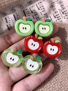 1pc Cute Cartoon Apple Slice Duck Clip, Bangs Clip, Vibrant Color Hair Accessory For Girls, Suitable For Daily Wear, Claw Clips