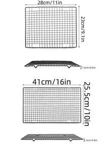 不粘冷却架，带凸起边缘和网格设计 - 重型烘焙、面包、蛋糕、饼干、糕点架 - 易于清洁、可用洗碗机清洗、为烤箱、烤架、厨房提供均匀的空气循环 - 节省台面上的存储空间 - 适合家庭和商业使用的食品材料 - 非常适合制作分层蛋糕、松饼、纸杯蛋糕 - 彩色 - 查看 7