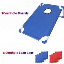Corn Hole Board Set, 1 Corn Frozen Board With 8 Bean Bags, Corn Hole Game | Portable Indoor And Outdoor Corn Hole Set, Ideal For Adults, Camping Trips, Parties, Beaches, And Courtyards, A Wonderful Holiday Gift For Family And Friends, Christmas And Halloween (Red/Blue) - 藍色玉米洞 - 查看 6