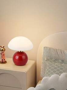USB Pilz-förmige LED Schreibtischlampe, weiße minimalistische Stimmungsbeleuchtung geeignet für Schlafzimmer und Studentenwohnheim - Einheitsgröße - Übersicht 5