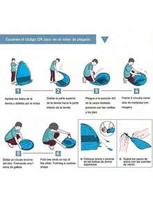 BS-26 Carpa de Playa, Refugio de Sol de Playa Up Carpa de Sombra de Playa, Refugio de Sol Cabaña 2-3 Personas Protección - azul claro - Ver 5
