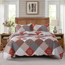 Twin Quilt Bedding Set - Lightweight Bedspreads, 2-Piece Microfiber Reversible Coverlets, Retro Bed Cover, Twin Size All Season Quilts - Grey - 莧菜紅 - 查看 1