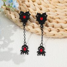 Black Red Zirconia Spider Earrings For Halloween Parties Fashionable Personalized Accessories Pendant Ptuds