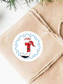 20/40/80pcs Customized Christmas Label Stickers, Custom Text,Available For 26-Letter Customization, Personalized Text Customization, Gift Label Stickers, And Customized Initial Christmas Gift Stickers,Christmas Gift ,Personalized Gifts - Multicolor - View 5