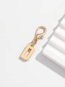 1pc Fashionable Minimalist 26 Small English Letter Shape Smooth Metal Keychain, Suitable For Women Car Key, Bag Decoration And Gift Christmas - Gold - View 18