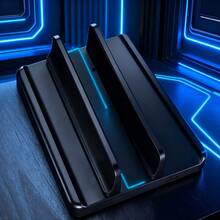 Sturdy Metal Vertical Laptop Stand Holder - Space-Saving Desktop Rack For IPad/Tablet/Notebook (10-17 Inch), Compatible With Most Laptops, Anti-Slip Stable Base